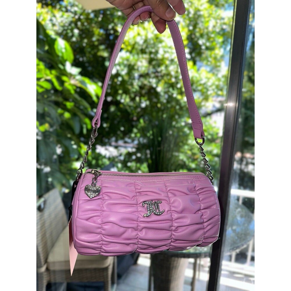 Juicy Couture Run the World Ruched Barrel Tube Purse Shoulder